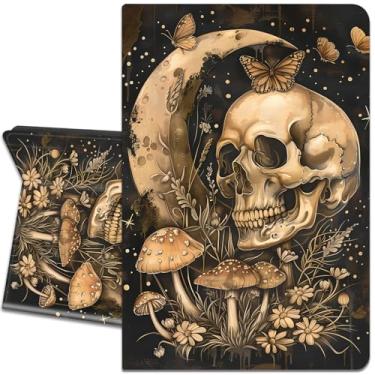 Imagem de Capa para Samsung Galaxy Tab A7 Lite de 8,7 polegadas 2021 (SM-T220/T225/T227), capa fina com suporte inteligente multiângulo com função hibernar/despertar automática para Galaxy Tab A7 Lite, caveira