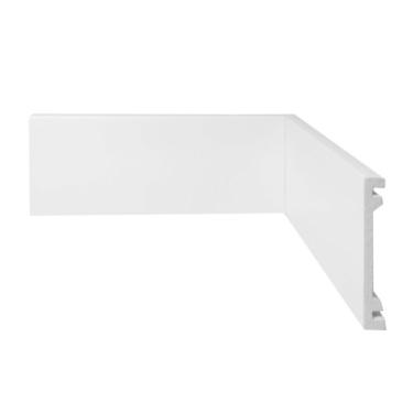 Imagem de Kit com 15 Barras Rodapé de Poliestireno Frisado Scandian 15mmx10cmx2,25m Metro Linear 6,75m Branco
