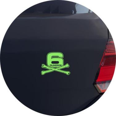 Imagem de Adesivo de Carro 6 Cilindros Tuning - Cor Verde Claro - Melhor Adesivo