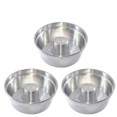 Imagem de Kit 3 Forma Bolo Padaria Pudim Assadeira Nº 16 18 20 Em Aluminio - Man