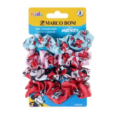Imagem de Kit 4 Elástico Cabelo Mix Scrunchie Disney Minnie Marco Boni, Colorido