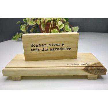 Imagem de Enfeite Para Rack Ou Estante Placa Com Frases Decorativas - LU JPDECOR
