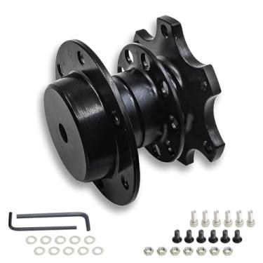 Imagem de gunroil Pacote com 1 adaptador de cubo de liberação rápida para carro de corrida de 6 furos, acessórios de elevação de volante de metal durável de 8,34 cm x 7,5 cm à prova d'água, dispositivo