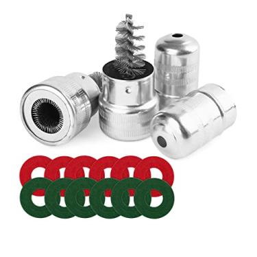 Imagem de 12 peças de terminal de bateria anti-corrosão arruelas protetoras de fibra e 2 peças de escova de limpeza, acessórios automotivos universais para carro, marinho, barco, RV