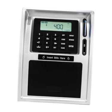 Imagem de Esquirla Cofrinho eletrônico para crianças, banco de dinheiro eletrônico, reconhecimento, brinquedos educativos, recipiente para moedas para idades de 3, 4, 5, Preto