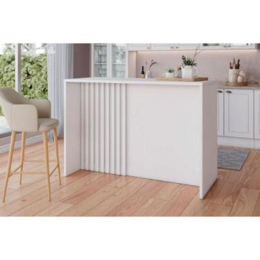 Imagem de Bancada Ilha Cozinha Gourmet Americana c/ 3 Portas 145cm Branco - Henn