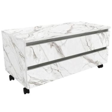 Imagem de Gabinete Para Banheiro 2 Gavetas BN3603 Marmore Branco Tecno Mobili, M