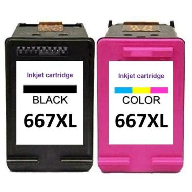 Imagem de Kit Cartuchos 667 667xl Compatível 1275 2375 2376 2776 6475 Preto E Co