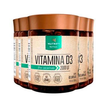 Imagem de Kit 5 Vitamina D3 2000 UI Nutrify 60 Cápsulas