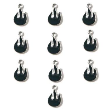 Imagem de Gierzijia 10 peças de pingentes de chamas coloridas para fabricação de joias, pingentes de fogo esmaltados banhados DIY para brinco, colar, pulseira, chaveiros, suprimentos de artesanato, acessórios