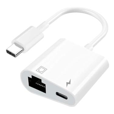 Imagem de JUEJUEZI Adaptador USB C para Ethernet RJ45 com porta de carregamento, hub de rede LAN Ethernet RJ45 de 100 Mbps, compatível com iPhone 15/Pro/Max/MacBook/Galaxy/Dell/Steam Deck/ROG Ally/Android