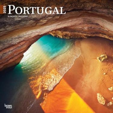 Imagem de Portugal | Calendário de parede quadrado mensal 2025 30 x 61 cm | Sem plástico | BrownTrout | Viagem Europa Lisboa Atlântico