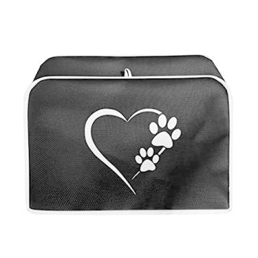 Imagem de Psesaysky Capas para Torradeira Dog Paw Heart 4 Fatias Acessórios de Cozinha Decoração Multicolorida Proteção Contra Poeira e Impressão Digital Máquina de Pão Forno Capas Laváveis (Torradeira Fit 4 Sl