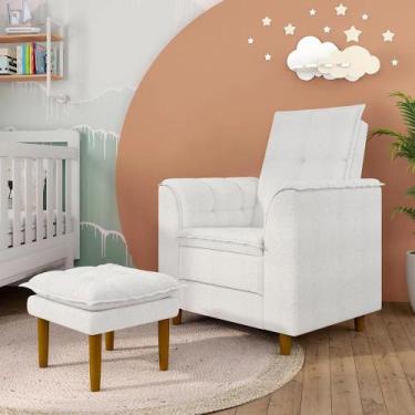 Imagem de Poltrona do Papai/Vovô/Mamãe Sala de Estar Kate Pés Palito Bouclê Off 