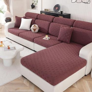 Imagem de WMLTZFUS Capa de sofá jacquard espessa para proteção de móveis, capa de sofá com tudo incluído, capa de sofá antiderrapante para animais de estimação, crianças - café ||P (apoio de cabeça)