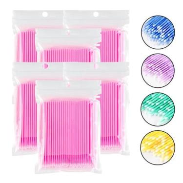 Imagem de 600Un Microbrush Cotonete Alongamento Fio A Fio Cílios Extensão