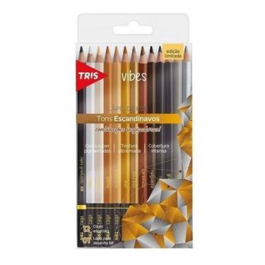 Imagem de Lápis De Cor Tris 12 Cores Tons Escandinavos + 1 Lápis 6b