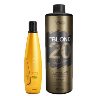 Imagem de Aneethun Shampoo Repair System300ml + Wess ox 20 Vol. 900ml