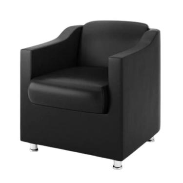 Imagem de Poltrona Decorativa Reforçada Recepção Clinica Salão material sintétic