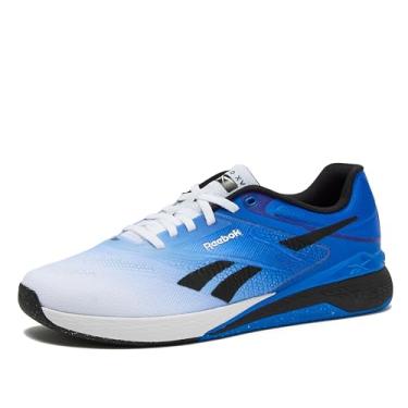 Imagem de Reebok Tênis masculino Nano X5, Cross Training e Tênis de corrida leve para homens, Branco/azul ideal/preto, 13.5 Women/12 Men