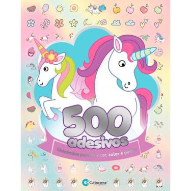 Imagem de Livro Para Colorir Unicórnios Com 500 Adesivos - Culturama