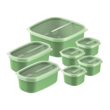 Imagem de Jogo de Potes Tramontina Mix Color em Polipropileno Verde – 7 Peças