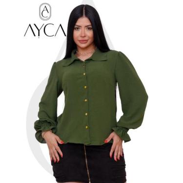 Imagem de Camisa Social Feminina Duna Bege  Manga Princesa Tendencia - AYCA, Ver