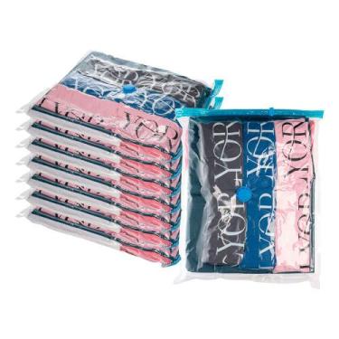 Imagem de Kit 8 Saco a Vácuo Organizador de Roupas Viagem Mala 60x50cm Lyor