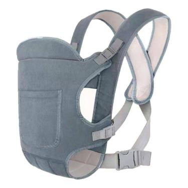 Imagem de Canguru Carregador Bebe Alça Ajustavel Ergonomico Transporta Criança Passeio Seguro Viagem Deitado Sentado Bolso Alça Segurança Confortavel