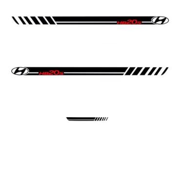 Imagem de Faixa Adesivo Lateral E Traseiro HB20S - Preto - Jhow Adesivos