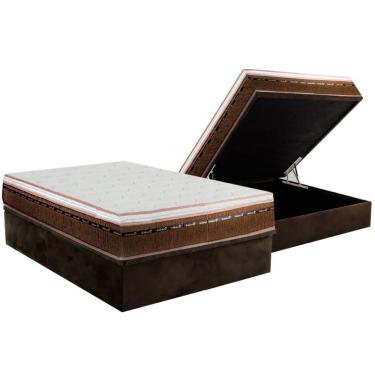 Imagem de Kit Cama Box Baú Casal Masterpocket New Comfort 138x188 com Colchão Molas Ensacadas Sue...