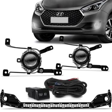 Imagem de Kit Farol De Milha Hb20 2016 A 2019 Auxiliar Neblina Grade Inferior Inteiriça