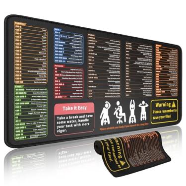 Imagem de Mouse pad de mesa de escritório - Guia de atalhos com tapete de teclado, tapete de mouse antiderrapante à prova d'água para computador Windows/Excel/PowerPoint/navegador (extra grande, escritório)