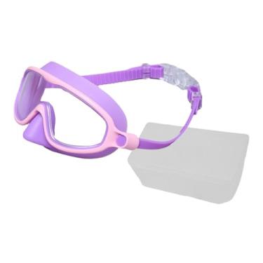 Imagem de oshhni Óculos de natação infantis, equipamento de natação profissional, confortável, com visão clara, óculos de para mergulho com snorkel em piscina, Rosa Roxo