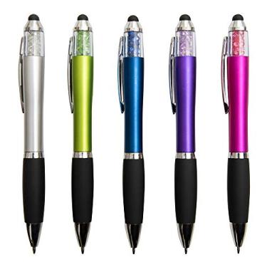 Imagem de Caneta MiSiBao Stylus, tinta preta 2 em 1, caneta esferográfica Stylus e Twist com aderência confortável para dispositivos universais de tela sensível ao toque, tablets, iPad, iPhone 6, Style1 5-count