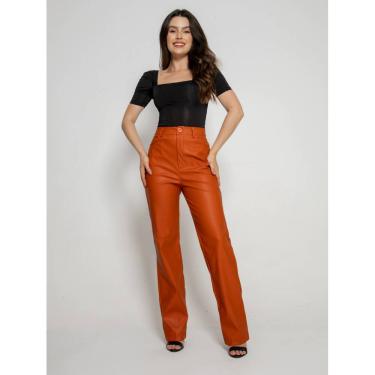 Imagem de Calça Feminina De Couro Sintetico Com Bolso Cl-0030