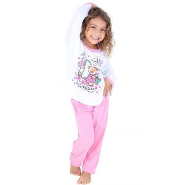 Imagem de Pijama Infantil Longo Feminino Linha Noite Estampado  - DILUXO, P, Ros