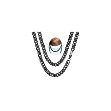 Imagem de FaithHeart Corrente de elos cubanos Miami de aço inoxidável para homens, 6/10/14 mm preto/banhado a ouro grosso hip hop corrente cubana masculina sólida grossa corrente corrente de meio-fio 35,5-76,2