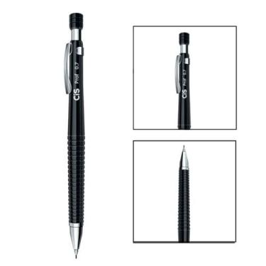Imagem de Lapiseira Técnica Cis Prof 0.5mm e 0,7mm Com Grip A Escolha, Preta 0,7