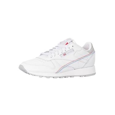 Imagem de Reebok Tênis de couro clássico unissex para adultos, Branco/Retro Vector Azul, 37/38 BR