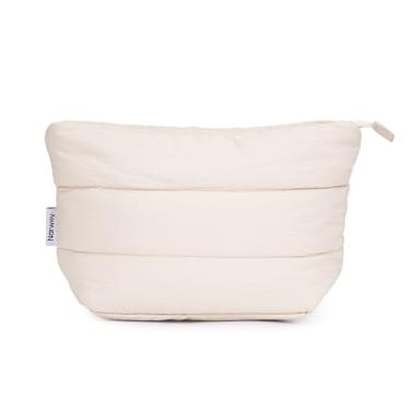 Imagem de Narwey Bolsa de maquiagem inchada para mulheres e meninas, bolsa de cosméticos acolchoada bolsa de maquiagem com zíper, bolsas organizadoras de maquiagem fofas, bolsa de higiene pessoal de viagem