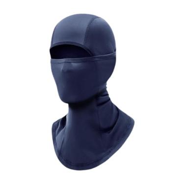 Imagem de KiBcsLic Máscara facial balaclava, proteção solar para o rosto inteiro, para caminhadas ao ar livre e ciclismo, Azul Escuro