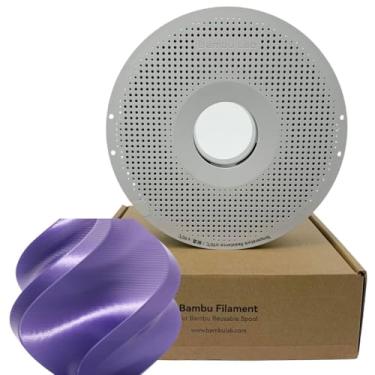Imagem de Filamento Impressora 3d Bambu Lab Pla Silk+ 1kg 1,75mm Carretel Reutilizável Cor Roxo 13702