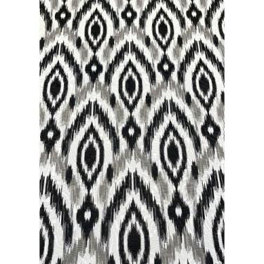 Imagem de Tecido Jacquard Estampado Arabesco Cinza e Preto - 1,40m de Largura