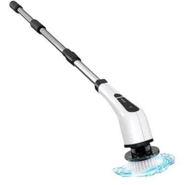 Imagem de Escova de Limpeza El�trica Rotativa Multiuso 9 em 1 � Esfreg�o Sem Fio com Cabo Extens�vel, Baterias Recarreg�veis e Acess�rios Intercambi�veis, Ideal para Banheiro, Cozinha e Piso