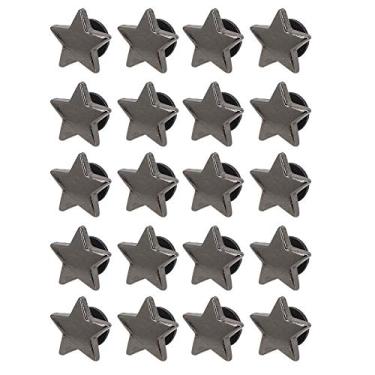 Imagem de Ymiko Rebites para Artesanato de Couro, Pregos para Roupas Com Parafusos 20pcs Formato de Estrela Rebite Botão de Botão (Cor da pistola plana)