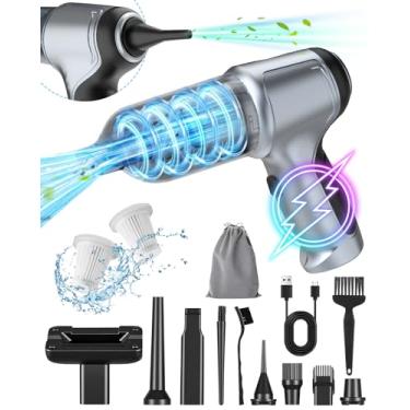 Imagem de Meteralla Aspirador de carro portátil 18000Pa, sem fio, aspirador de pó sem fio de alta potência de 5000 mAh, espanador de ar de grande potência de 5000 mAh, aspirador portátil de 120 W para carro