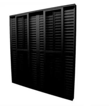 Imagem de Porta balcão alumínio branco 6 folhas vidro liso e veneziana com fecha