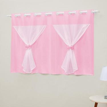 Imagem de Cortina para quarto de criança 2,20mx1,30m com laços Kids - EMPÓRIO DO