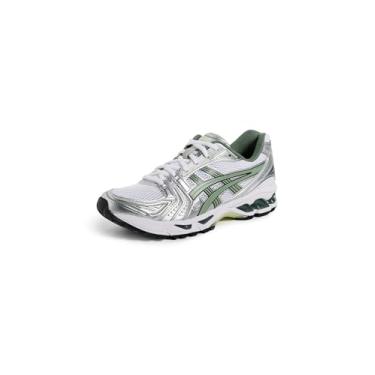 Imagem de ASICS Tênis masculino Gel-Kayano 14, Branco/cinza ardósia, 12 Women/10.5 Men